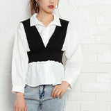 ビスチェレイヤード風ブラウス