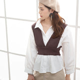 ビスチェレイヤード風ブラウス