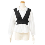 ビスチェレイヤード風ブラウス