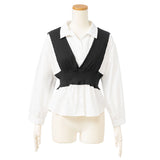 ビスチェレイヤード風ブラウス