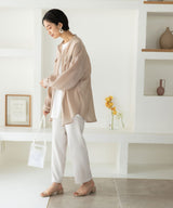 バンドカラーロングシアーシャツ