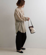 バンドカラーロングシアーシャツ