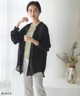 バンドカラーロングシアーシャツ