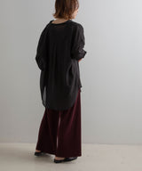 バンドカラーロングシアーシャツ