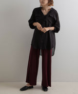 バンドカラーロングシアーシャツ