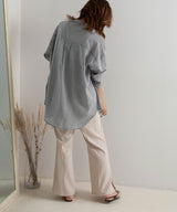 バンドカラーロングシアーシャツ