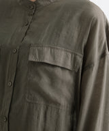 バンドカラーロングシアーシャツ