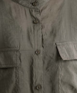 バンドカラーロングシアーシャツ