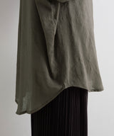 バンドカラーロングシアーシャツ