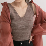 【メール便】ラメリブ2WAYタンクトップ【ニット】