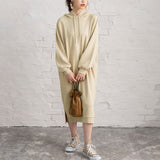 ボリューム袖パーカーワンピース