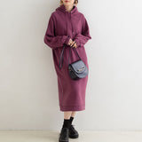 ボリューム袖パーカーワンピース