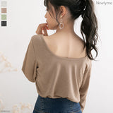 【メール便】バッククルーネックラメカットソー