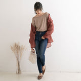 【メール便】バッククルーネックラメカットソー