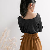 【メール便】バッククルーネックラメカットソー