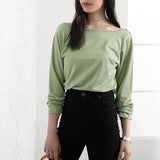 【メール便】バッククルーネックラメカットソー