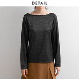 【メール便】バッククルーネックラメカットソー