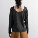 【メール便】バッククルーネックラメカットソー