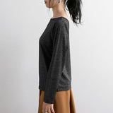 【メール便】バッククルーネックラメカットソー