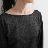 【メール便】バッククルーネックラメカットソー