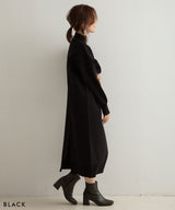 バックスリットニットワンピース