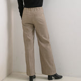 【メール便】千鳥柄アウトポケットセミフレアパンツ