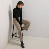 【メール便】千鳥柄アウトポケットセミフレアパンツ