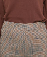 【メール便】千鳥柄アウトポケットセミフレアパンツ