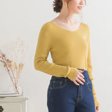 【メール便】ウォッシャブル選べるネックリブニット