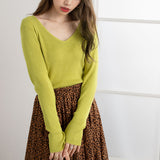 【メール便】ウォッシャブル選べるネックリブニット