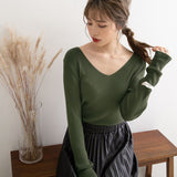 【メール便】ウォッシャブル選べるネックリブニット