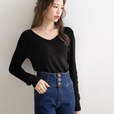 【メール便】ウォッシャブル選べるネックリブニット