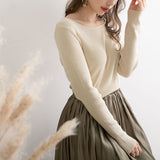 【メール便】ウォッシャブル選べるネックリブニット