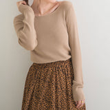 【メール便】ウォッシャブル選べるネックリブニット