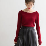 【メール便】ウォッシャブル選べるネックリブニット