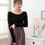 【メール便】ウォッシャブル選べるネックリブニット