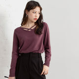 カシミヤタッチクロスデザインニット