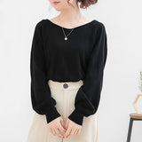 カシミヤタッチ両Vネックバルーンスリーブニット