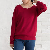 カシミヤタッチ両Vネックバルーンスリーブニット