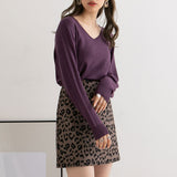 【メール便】ウォッシャブルVネックニットトップス