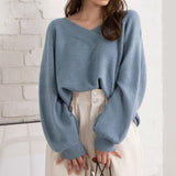 もちもち2WAYオフショルVネックニットプルオーバー