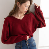 もちもち2WAYオフショルVネックニットプルオーバー