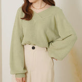 もちもち2WAYオフショルVネックニットプルオーバー