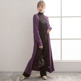 ウォッシャブルリブロングカーディガン【ニット】