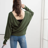 前後2WAYウォッシャブルカシュクールニット