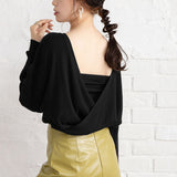 前後2WAYウォッシャブルカシュクールニット
