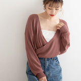 前後2WAYウォッシャブルカシュクールニット