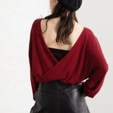 前後2WAYウォッシャブルカシュクールニット