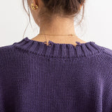 ダメージVネックレイヤードニット