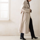 ダブルフェイスロングガウンコート